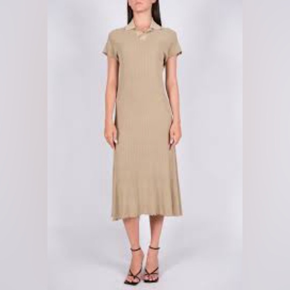 Burberry Tan Midi Dress